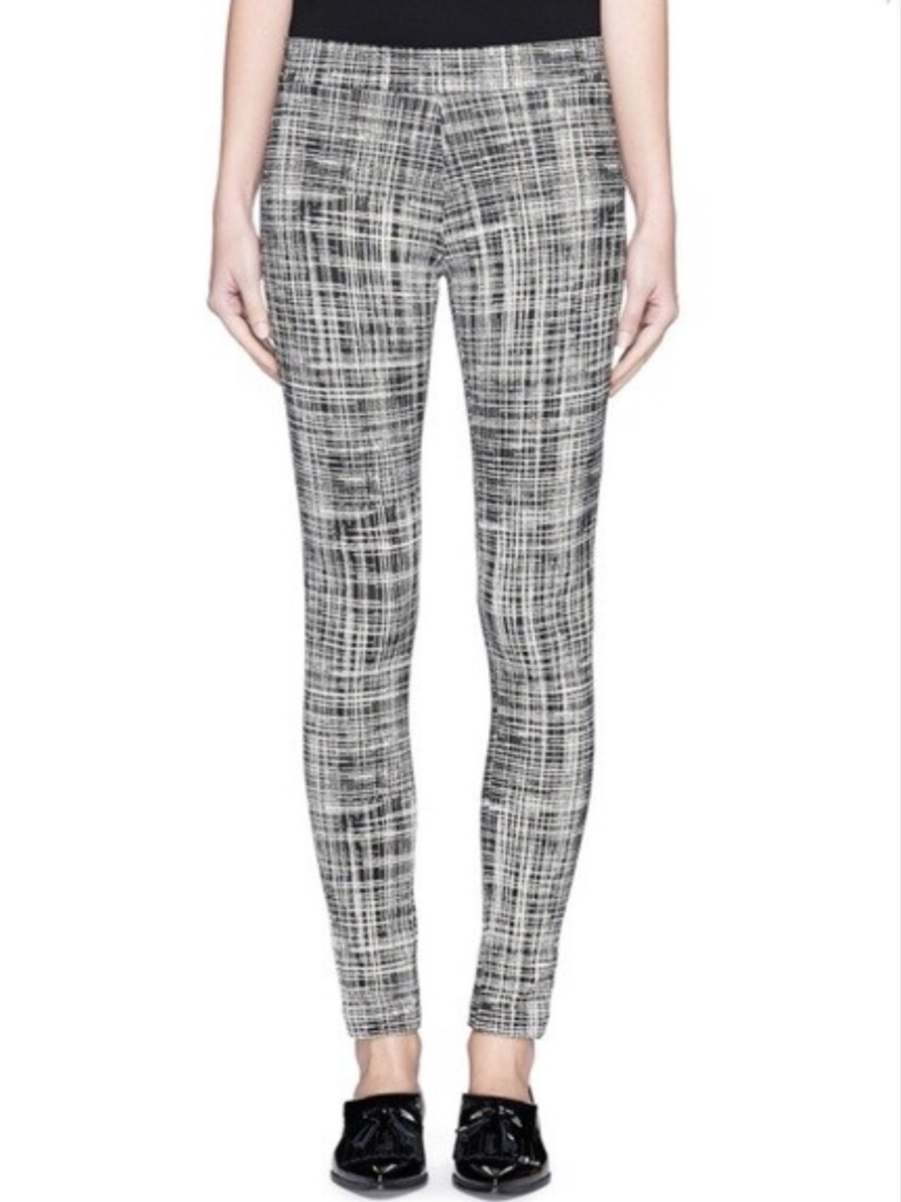 Theory Adbell Crosshatch Knit Pant in Black and White - Small